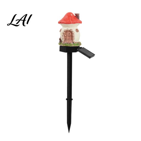 Decorative Solar Lights Mushroom Lights House Statue Fairy Cottage Garden Stake Shaped красный