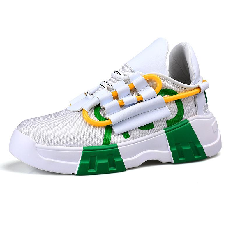 Spring and Autumn Large Size Outdoor Sports Running Shoes Platform Sole Harajuku Style Medium Help Lace-up Casual Board Shoes