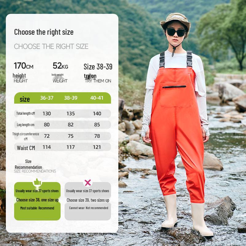 

Women s Waterproof Fishing & Wading Overalls with Rain Boots for Kids 39 (Fits size 38-39)
