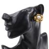 CHANEL COCO Mark Flower Earring vintage Plated Gold/Fake pearl flour 21.6g Women Used