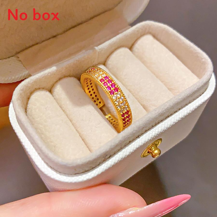 Geometric Gold Plated Zircon Ring For Women Elegant Fashion Jewelry Gift