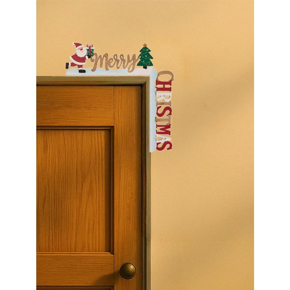 1 pièce Décoration de Cadre de Porte de Noël en Métal, Ornement Festif Suspendu avec Pendentifs pour Fête à Domicile, Cadeau d'Art Mural Moderne pour Porte Table