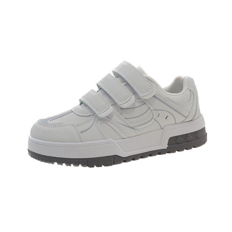 Retro Versatile White Platform Forrest Gump Sneakers Women's 2024 New Autumn Lightweight Height Increase Casual Velcro Shoes