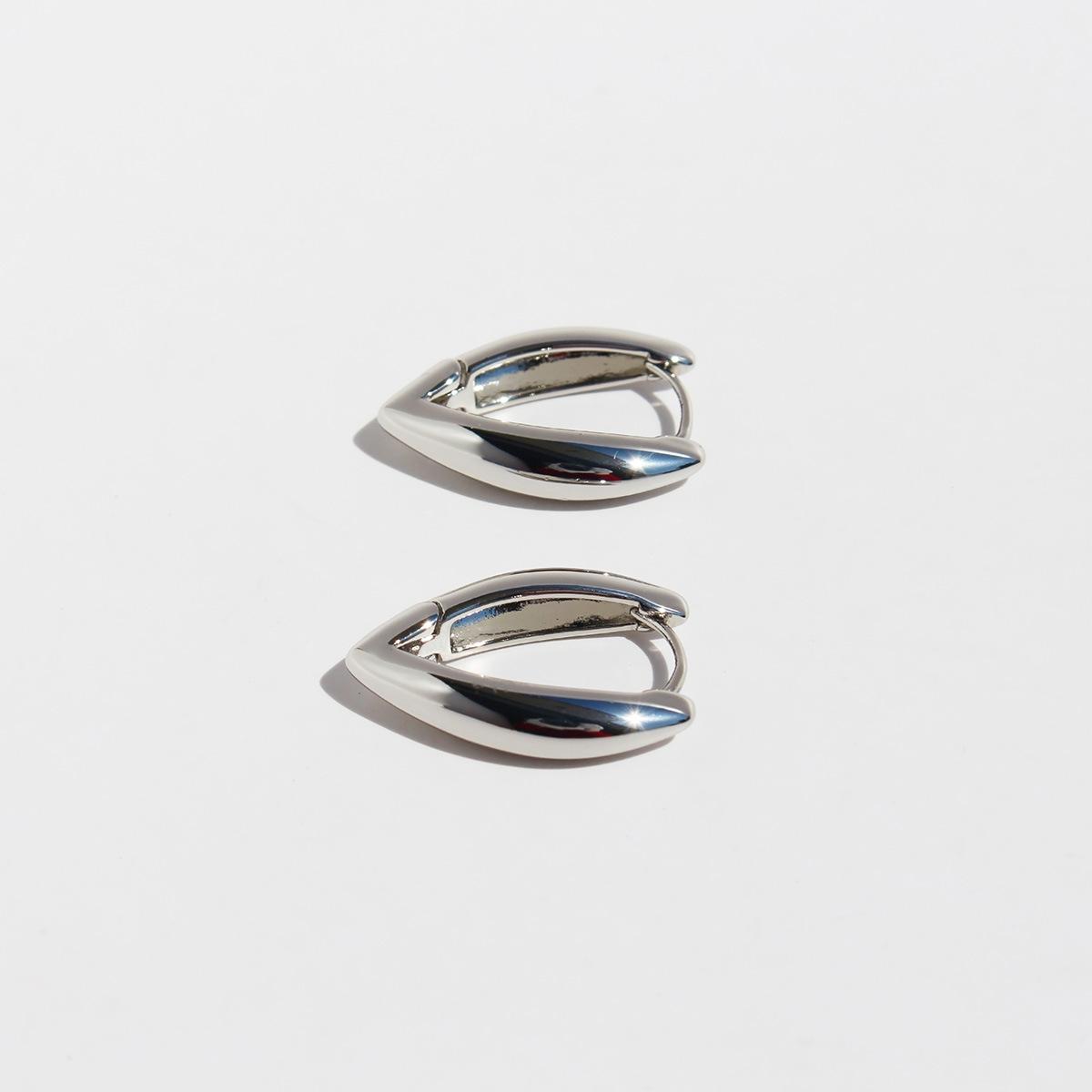 

Модные металлические серьги-пряжки в форме V с геометрическим дизайном, серьги-гвоздики, украшения для ушей 281 белого золота