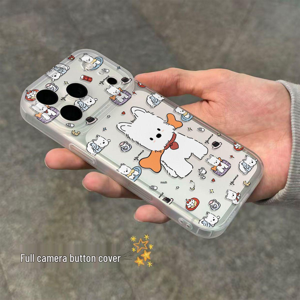 

Cute Puppy Phone Case: Compatible with Apple 17 Pro Max, Drop-Proof, Integrated Camera Button, Soft Design Apple 13
