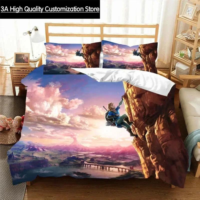Z-Zelda Pattern Quilt Cover Pillowcase Bedding Two or Three Piece Set Multi Size Comforter Set Duvet Cover Bedding Sets