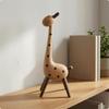 Wooden Giraffe Ornament Handmade Solid Wood Statue Polished Finish for Home Display