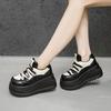 Fashion 9CM NEW Microfiber Leather Vulcanize Summer High Brand Comfy PUNK 2024 Spring Autumn Platform Women Chunky Sneaker Loafer Shoes