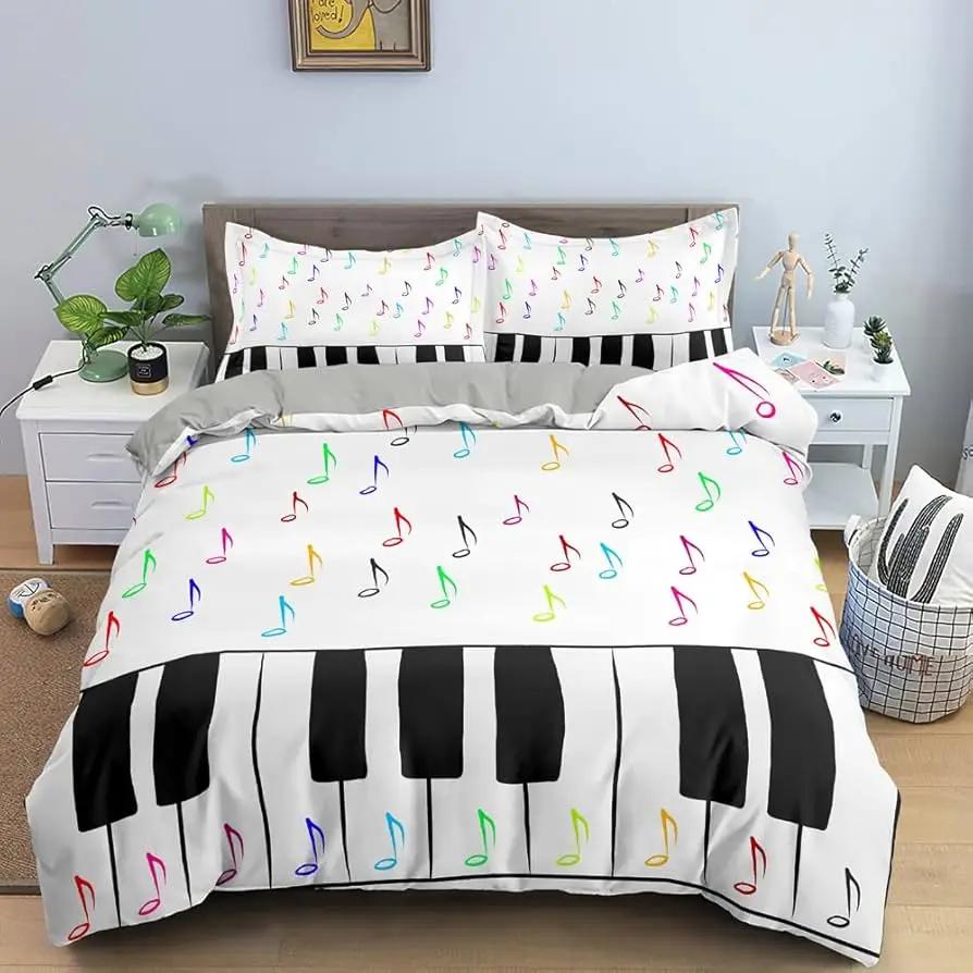 Comforter Music Notes For Boysgirls Room Decor Rock Music Themed Comforter Musical Pattern Bedding Set Full Queen Size