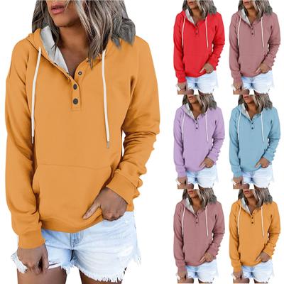 Damen Casual Fashion Solid Color Langarm Pullover Hoodies Sweatshirts