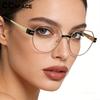 Fashion Luxury Women's Reading Glasses Optical Lenses Metal Frame Eyewear Anti Blue Light Customize Prescription Glasses