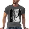 Nun smoking Portrait of a smoking young nun TShirt Plus Size All Match Tee Shirt