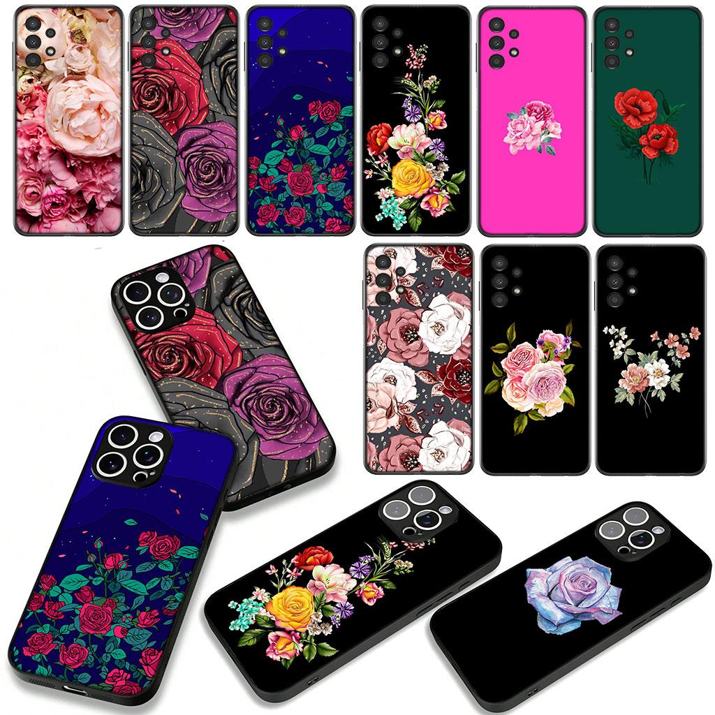 Cover for Xiaomi Poco F7 F6 F8 Ultra F5 X7 X6 X5 X3 NFC M7 M6 Pro C85 C75 C65 C71 C61 Coque Phone Case Rose Flower Peony
