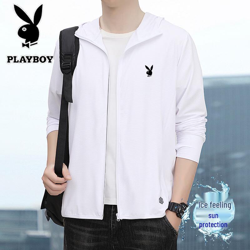 PLAYBOY Men s Lightweight Hooded UV Protection Jacket 4XL