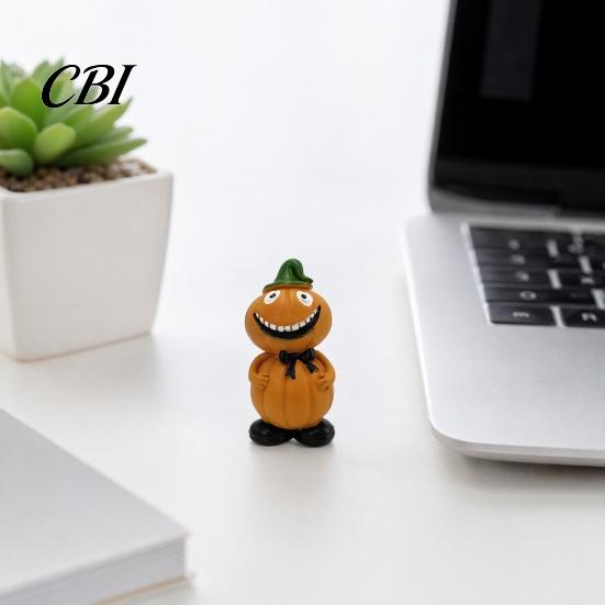 Eco-friendly Halloween Decor Pumpkin Figure Ornaments, Hand-Painted Resin Decorations with Unique Desktop Ornaments Expressions, Figurine for
