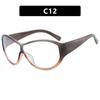 New Large Frame Frog Eyeglasses Fashionable Windproof Retro Slimming Sunscreen Korean Style Sunglasses for Men And Women