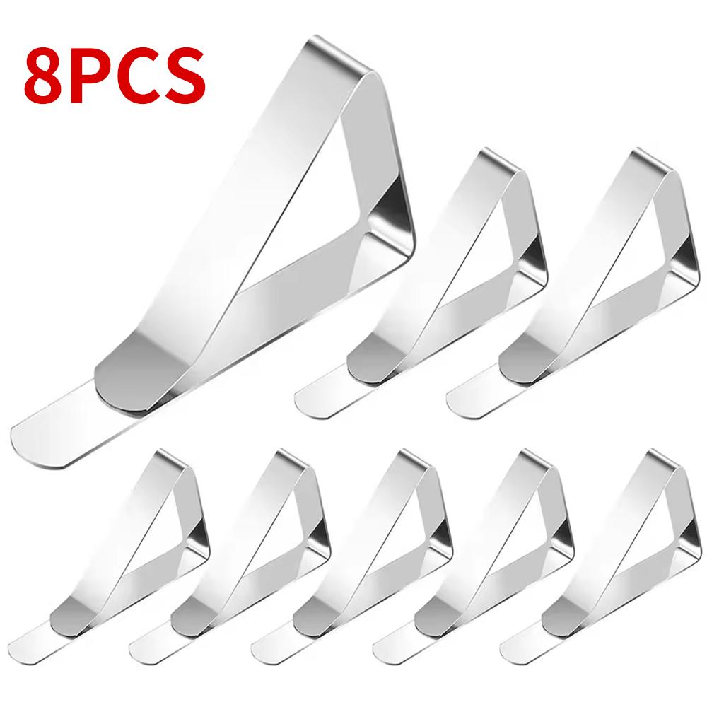 

8-12Pcs Stainless Steel Table Cloth Clip Wedding Picnic Table Cover Clip Holder Tablecloth Stable Clips for Restaurant Fixed Cli