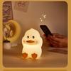 1pc Cute Duck Silicone Night Light with Timer and Dimmable Mode, USB Rechargeable, LED Seven-Color Silicone Night Light