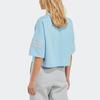 Adidas Originals Three Stripes Color Block Loose Short Sleeve T-Shirt Women Blue IB7311