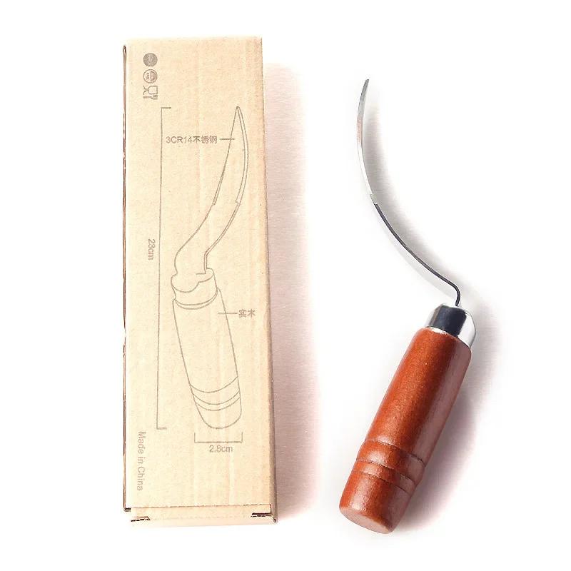 Wooden Handle Coconut Opener Stainless Steel Coconut Opener Knife Household Kitchen New Multifunction Fruit Peeler Coconut Knife