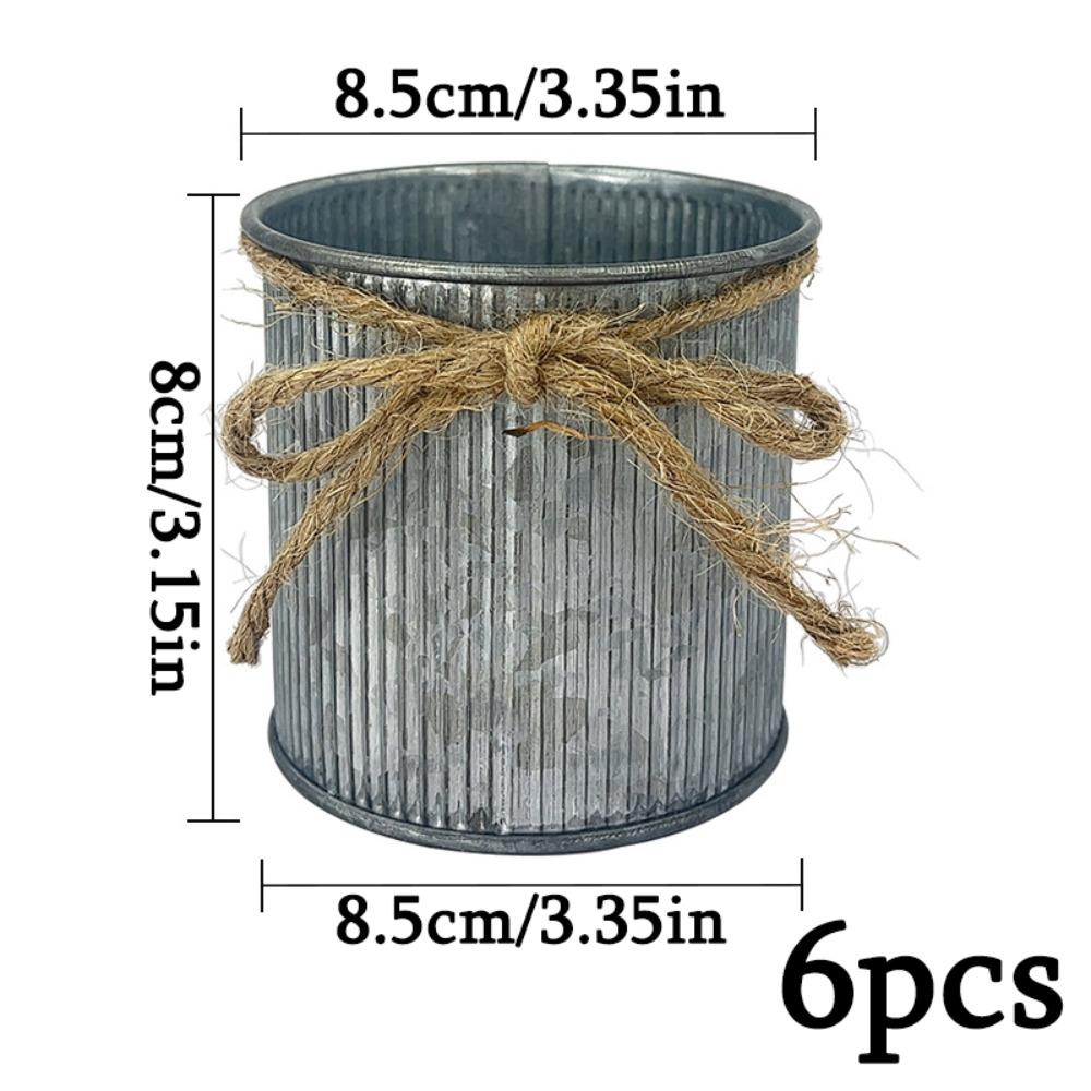 

6pcs Galvanized Metal Vases Farmhouse French Flower Bucket Vases for Cut Flowers Table Centerpiece Decorations Flower Buckets Metal Vase 6pcs