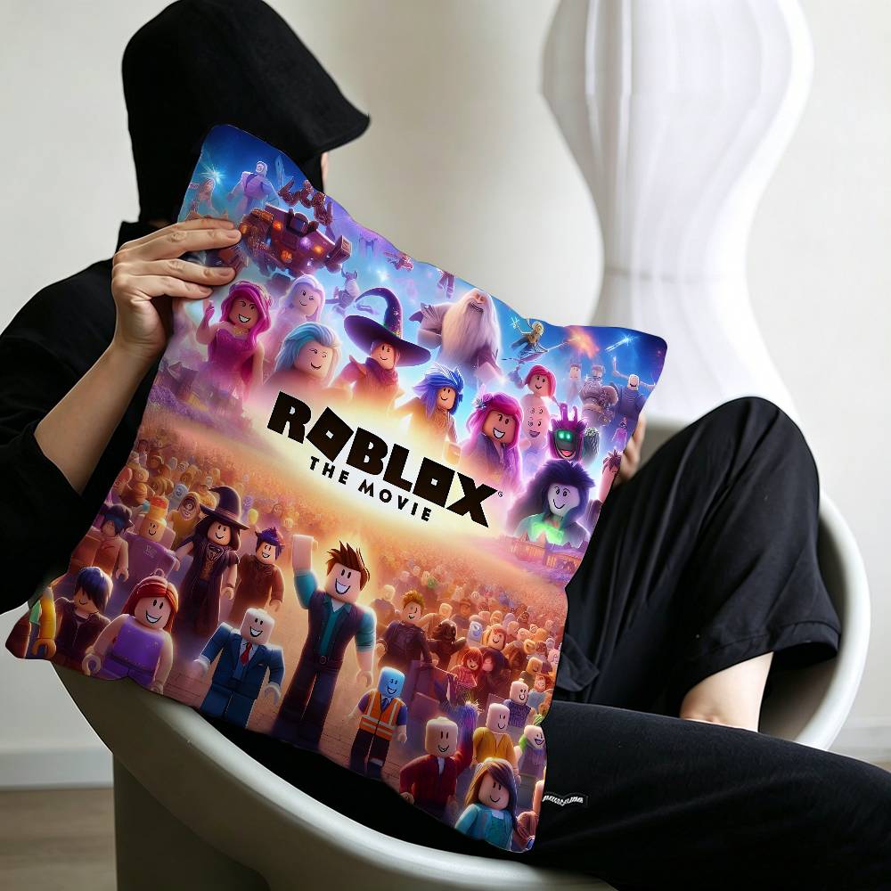 Hot Game R-Robloxs-X Cool Pillow Covers Cartoon Sofa Decorative Home Double-sided Printing Short Plush Cute Cushion Cover