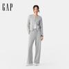 Gap Women's 2025 Autumn Fleece Wide-Leg Sweatpants with Floral Logo Embroidery