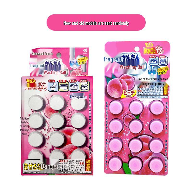 Японские шарики для чистки канализации Kobayashi: Средство для прочистки и дезодорации стоков и унитазов - 12 таблеток