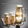 Handun Tempered Glass Drinking Cup Set with Draining Rack