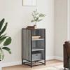 VidaXL Buffet sonoma gris 35,5x35x76 cm bois d'ingénierie et métal, armoire de rangement, meuble d'entrée, meuble d'appoint 848952