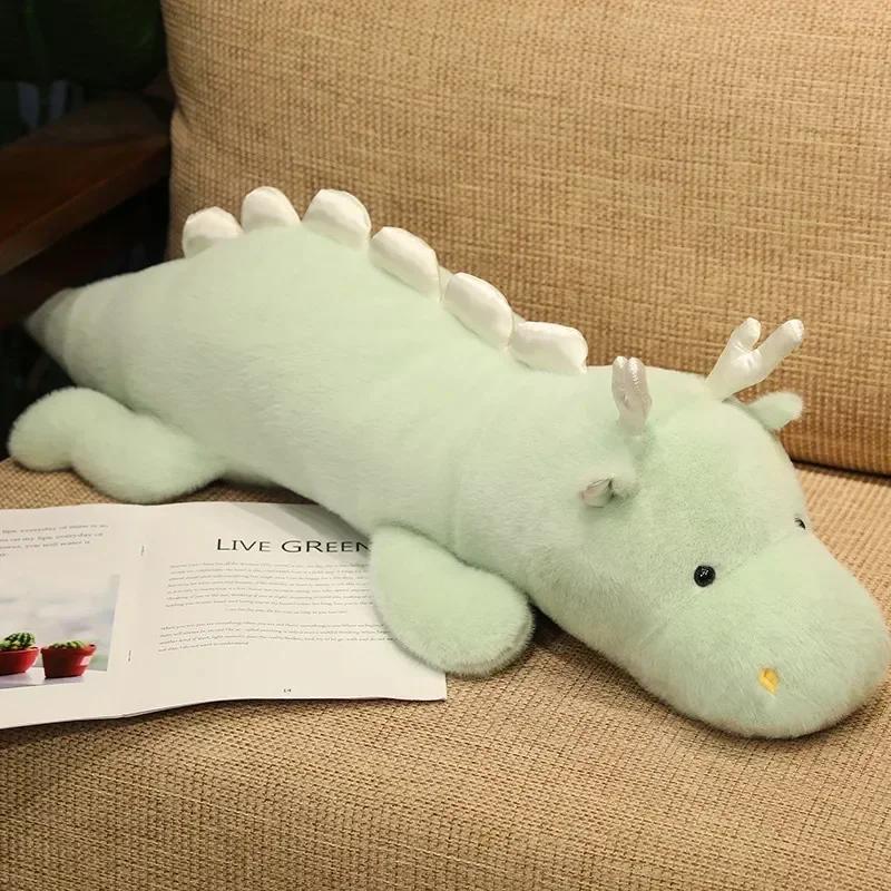 Large Animals Plush White Dragon Kawaii 70-140cm Stuffed Soft Dinosaur Plush Toy Birthday Present For Kids Home Decoration