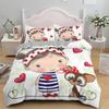 Cartoon Lovely Girls King Queen Duvet Cover Cute Little Girl Pattern Bedding Set Kids Pink Pretty 2/3pcs Polyester Quilt Cover