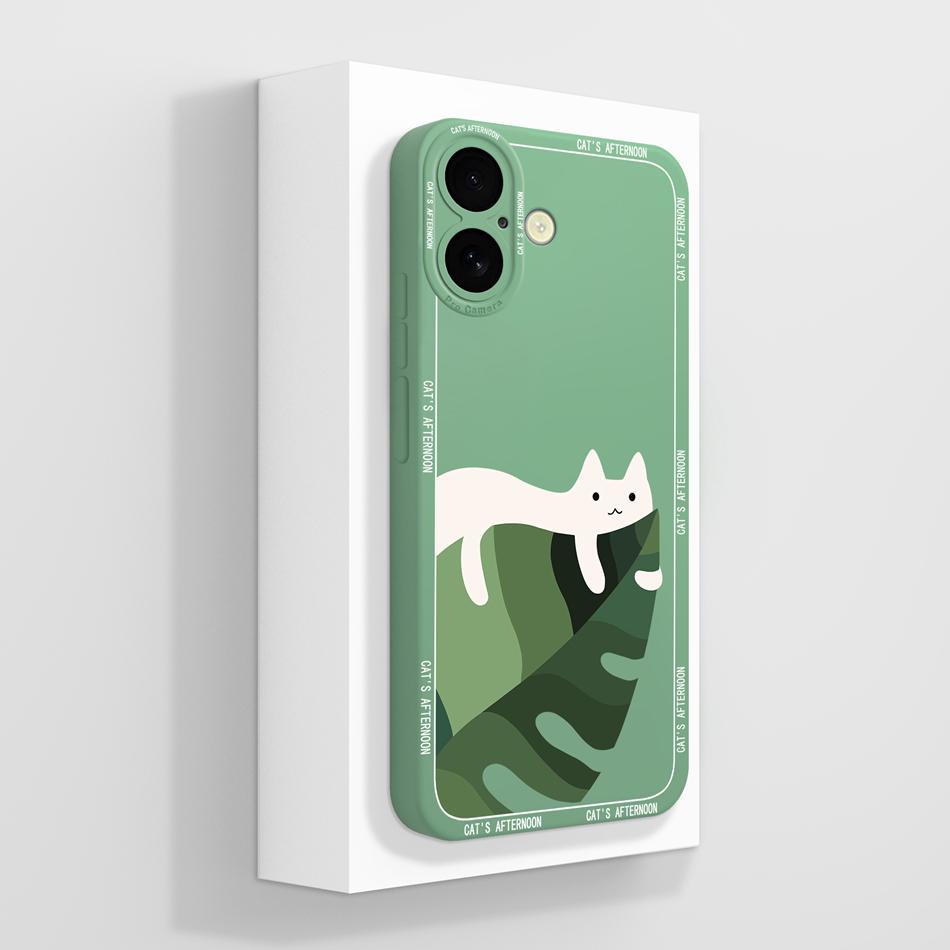 Cute Panda Case For iPhone 16 /16Plus/16Pro/16ProMax iPhone16+ Back Cover Sof Liquid Silicone Full Protection Bumper Funda Coque
