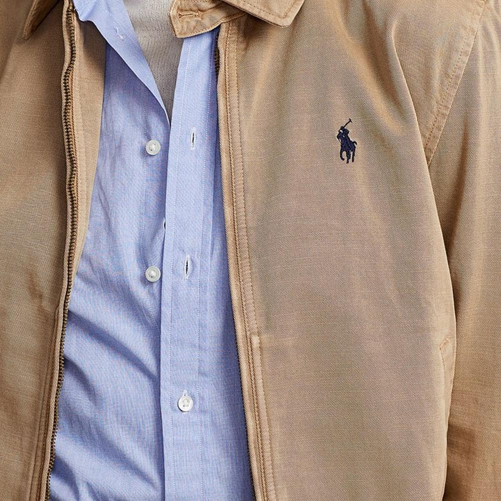 Polo Ralph Lauren Ss23 Solid Logo Embroidered Loose Cotton Khaki Jacket Women jackets Brown WMPOOTWN5A20038-250