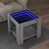 VidaXL Coffee Table with LED Sonoma Grey 53x53x45 Cm Engineered Wood, Side Table, Living Room Table, Side Table, End Table 847544