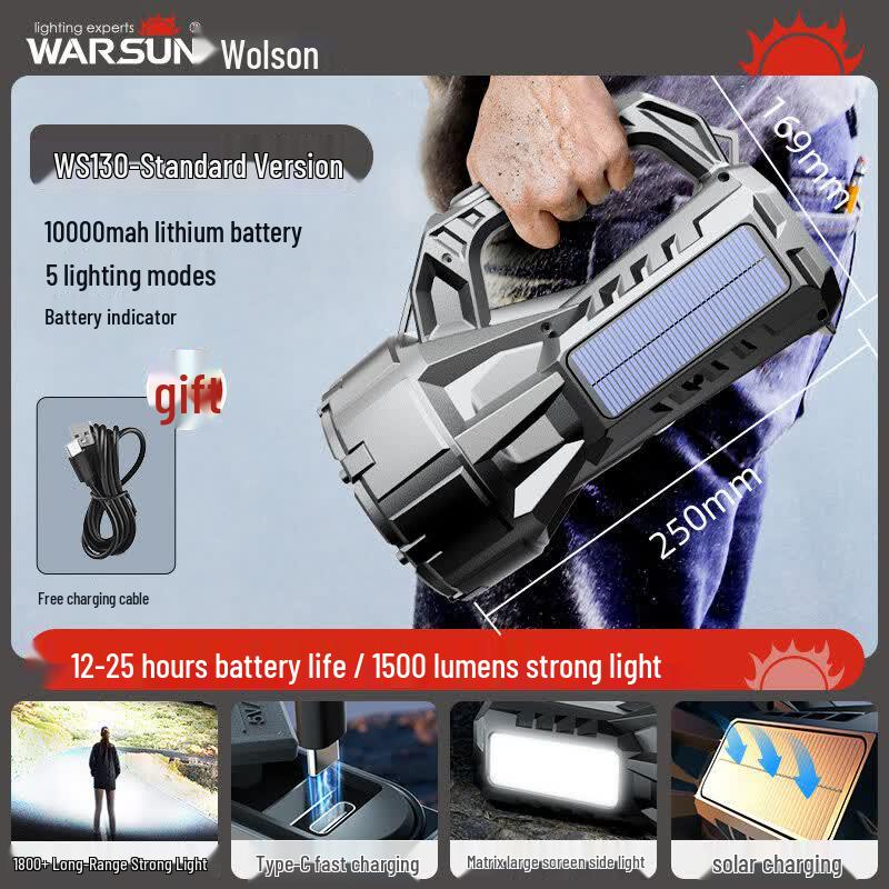 WARSUN High-Power Rechargeable Flashlight