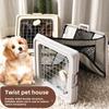 Twist Folding Dog House Pet Travel Cage Car Portable Breathable Cat Dog Cage Oxford Cloth Wear-resistant Travel Bag