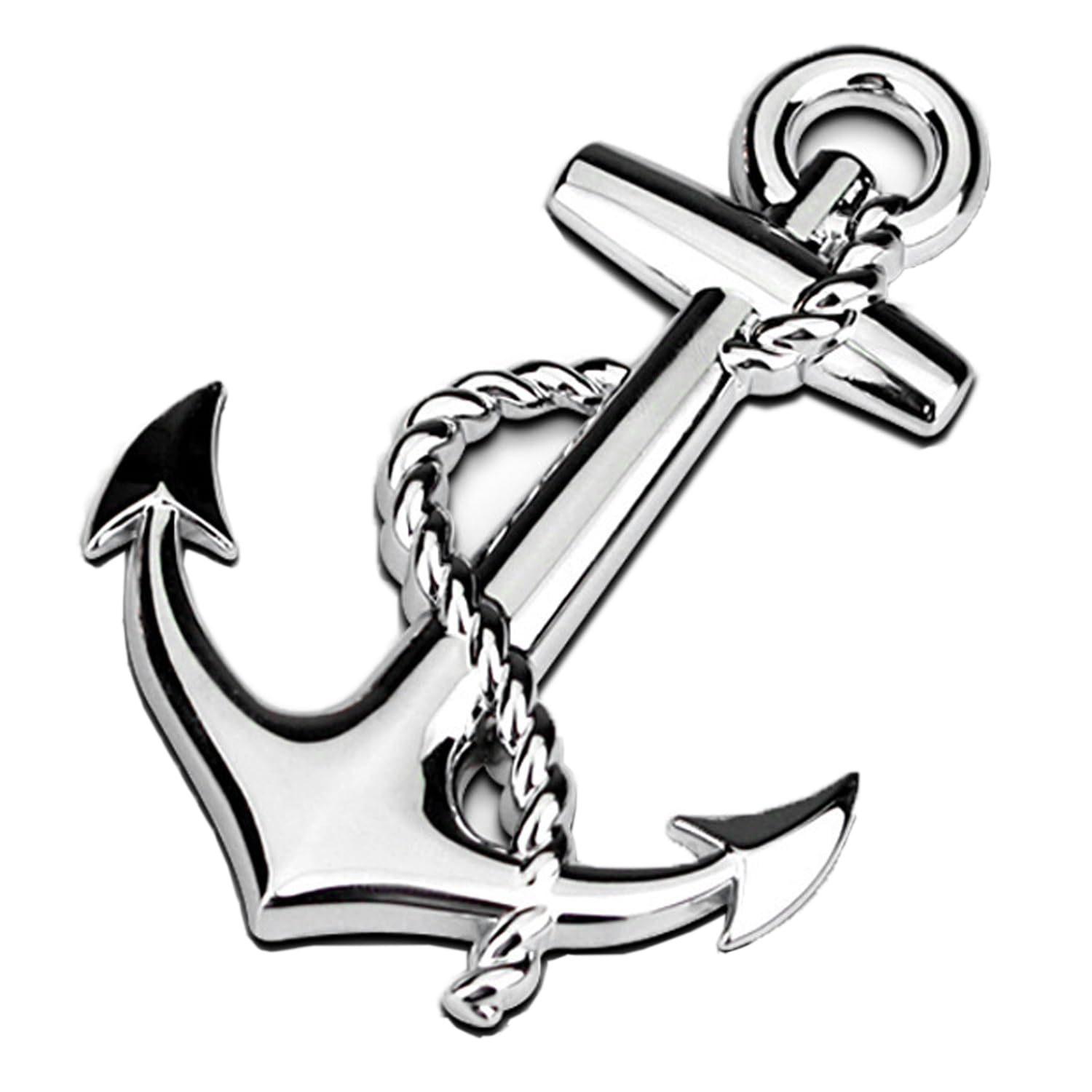 

Ship Anchor Metal Car Sticker, Sliver Universal Body Sticker 3D Navy Car Logo Metal