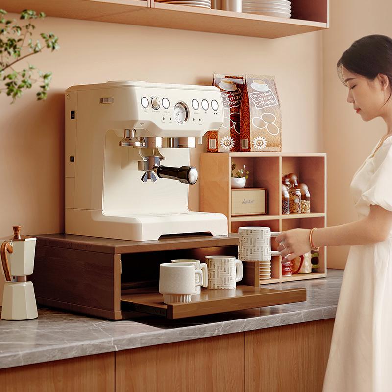 Solid Wood Dining Table Cup Holder & Storage Rack for Mugs, Coffee & Tea Cups