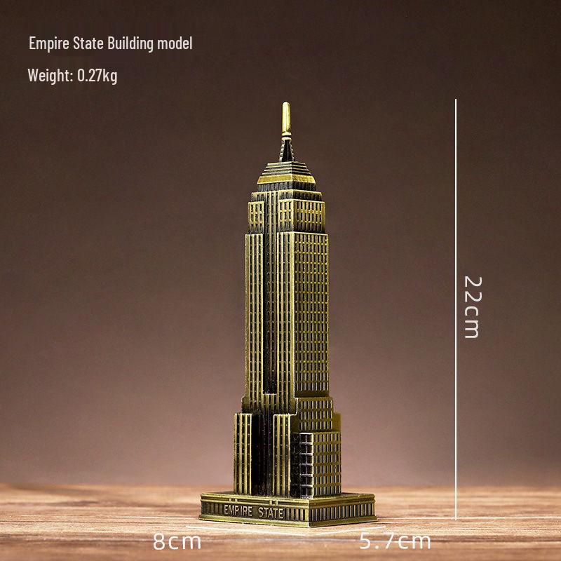 High-End Metal Landmark Building Model for Office & Living Room Decoration