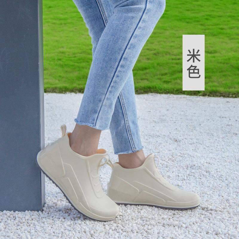 Low-top Rain Shoes Women's Tide Short Tube Shallow Mouth Girls Rain Boots Spring and Autumn Takeaway Water Shoes Fishing Rubber Shoes