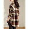Women's Autumn 2025 Plaid Wool Mid-Length Loose Shirt