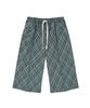 TONSIL Vintage Check Elastic Bermuda Shorts Green