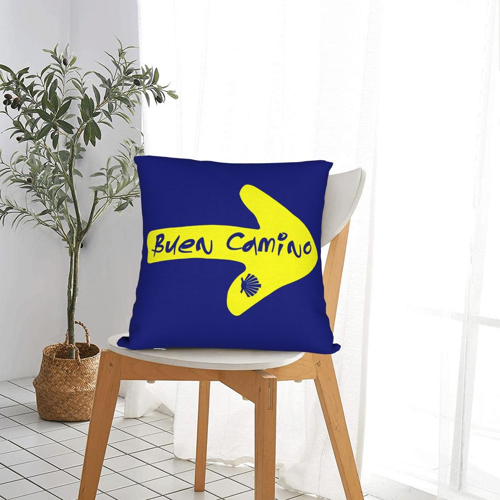 Camino De Santiago Square Pillow Covers Polyester Home Arrow The Way Cushion Case Cool Home Decoration Pillow Cover 45*45