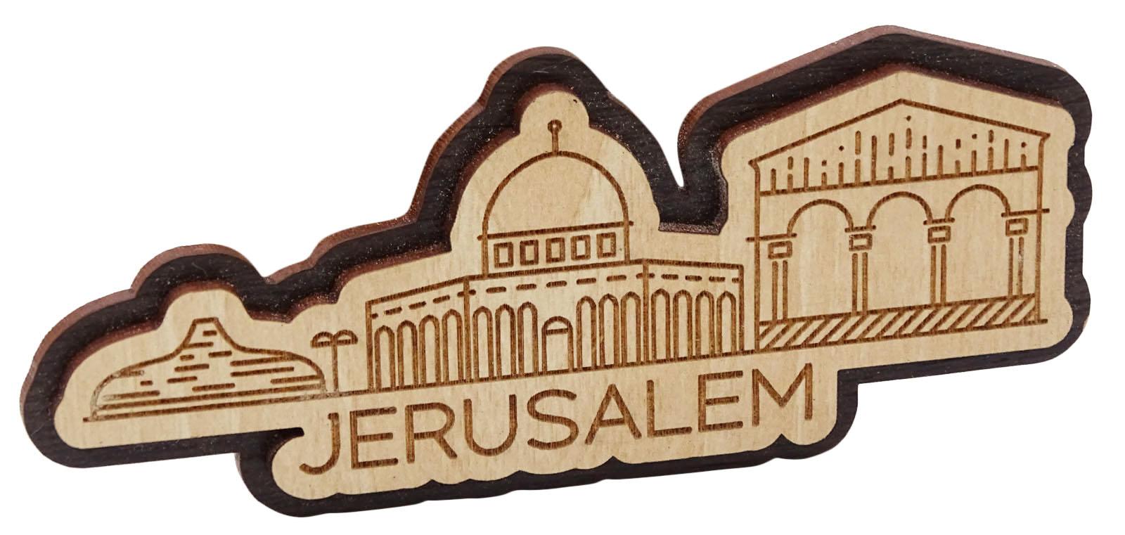 

Printtoo Israel Monument Engraved Wooden Fridge Magnet Souvenir Gift 1.5 x 4 Inches коричневий