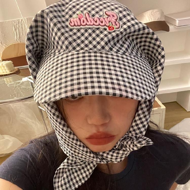 Schnelltrocknende karierte Baseballkappe mit Karos für Sport, Fußball, Laufen