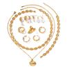 Ocean Jewelry Set Seashell Ring Necklace For Beach Vacation Electroplated Accessories