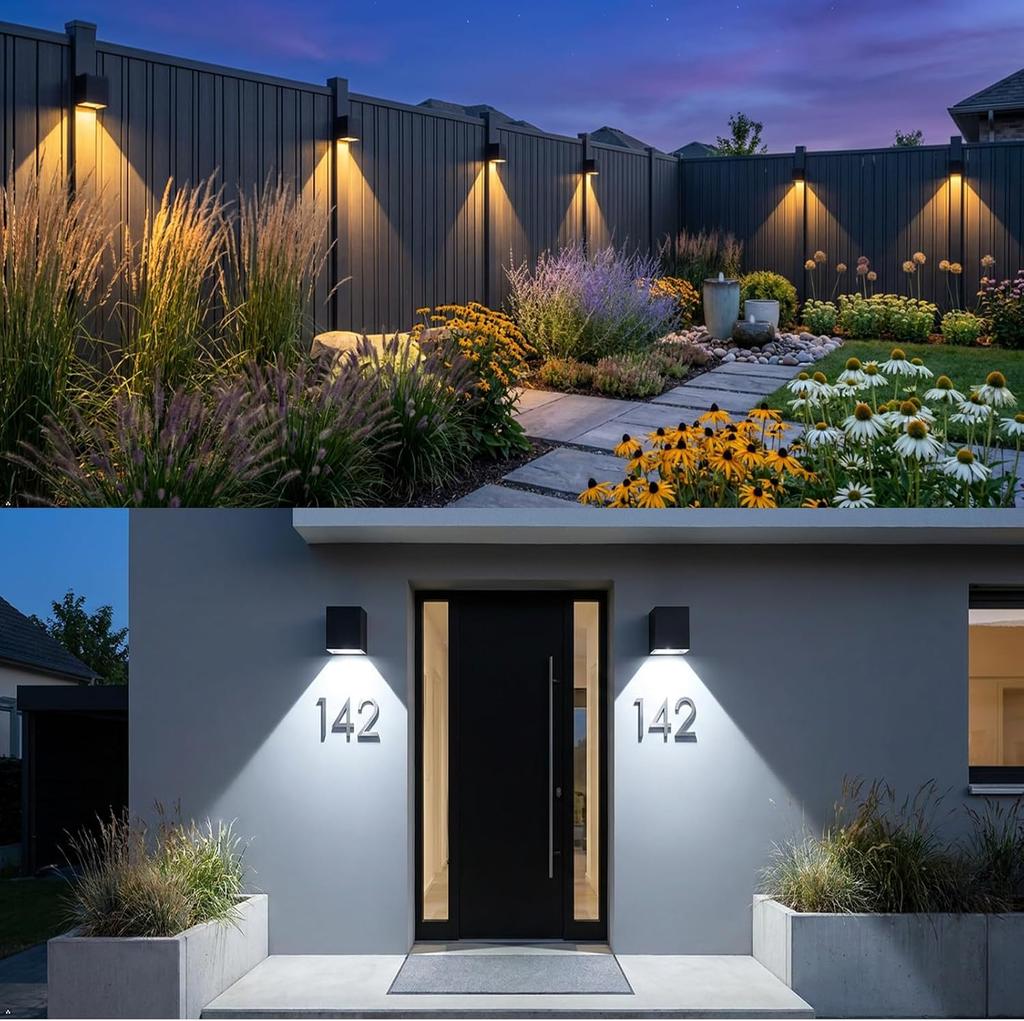 Solar Wall Light 2 Mode Lighting Square Courtyard Decorative Lamp Villa Garden Landscape Lighting