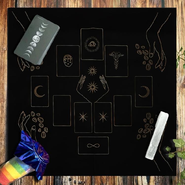 Square Table Cloth Tarot Altar Cloth Board Game Pad Astrological Oracles Pad Table Cover Card Mat Divinations Tablecloth