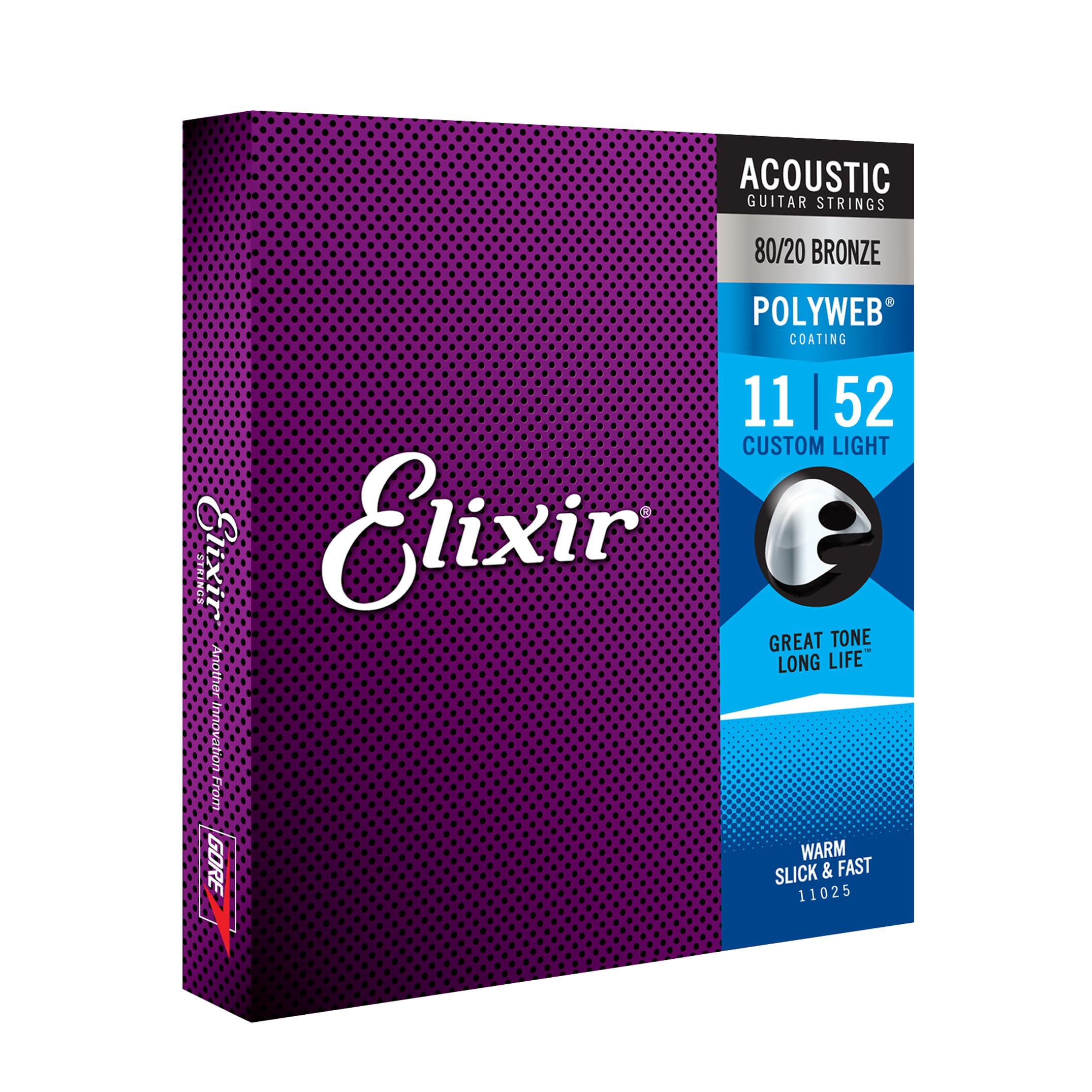 

Elixir Acoustic Guitar Strings POLYWEB Bronze Custom Light 80/20 .011-.052 #11025 []